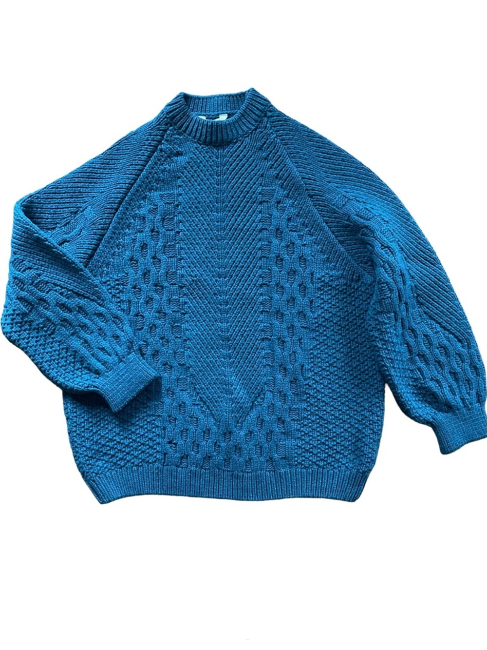 KOTN Lambswool Cable-Knit Sweater, Teal